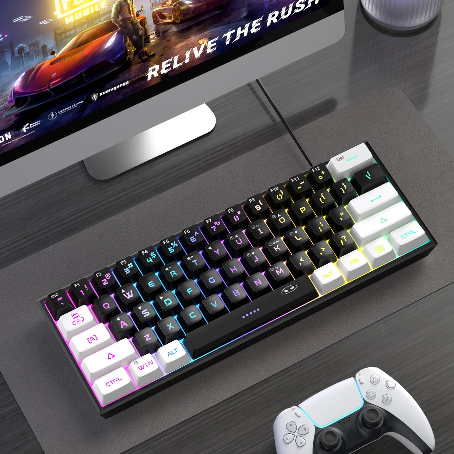 MageGee TS91 Compact RGB Wired Keyboard