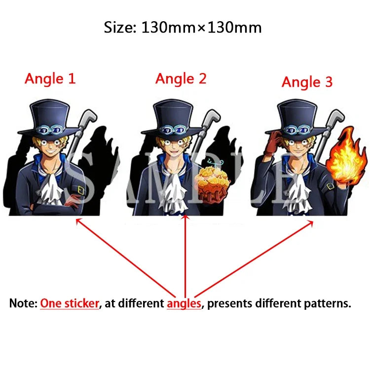 One Piece 3D Transform Sticker - Gear 5 Sun God Nika Luffy for Cars, Laptops & More