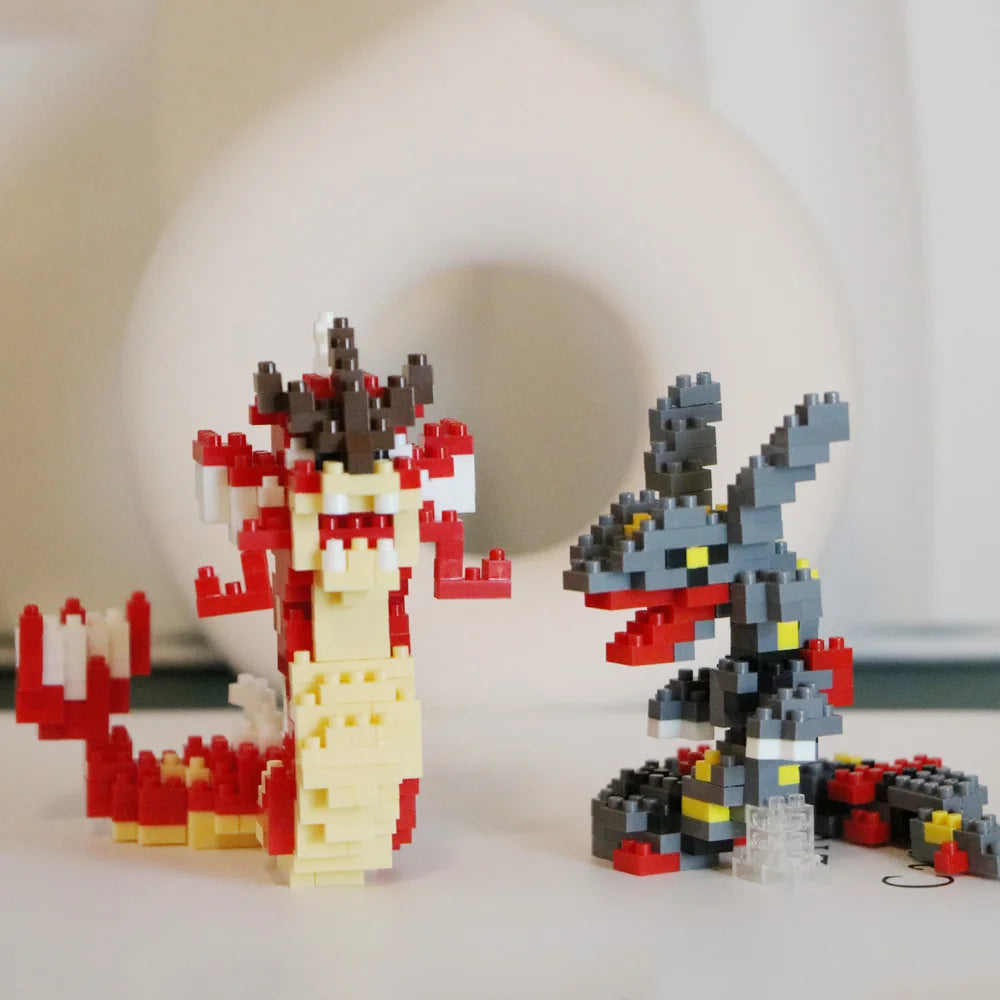 Pokemon Gengar Micro Building Blocks Piplup Mega Rayquaza Mega Charizard Assembled Mini Bricks Toys For Kid Christmas Gift
