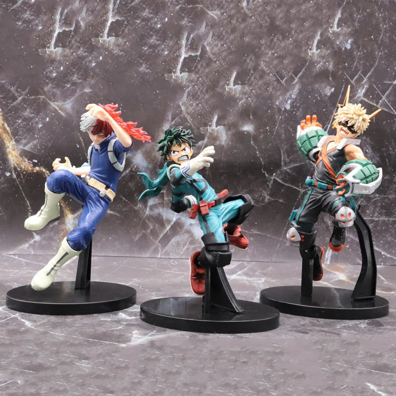My Hero Academia Figure Set - Deku, Bakugo & Todoroki - MINISO Officially Licensed Collection - Rexpect Nerd