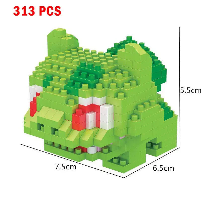 66pcs Pokemon Small Building Nanoblock Cartoon Pikachu Animal Model Education Game Graphics Pokemon Toys For Kids Birthday