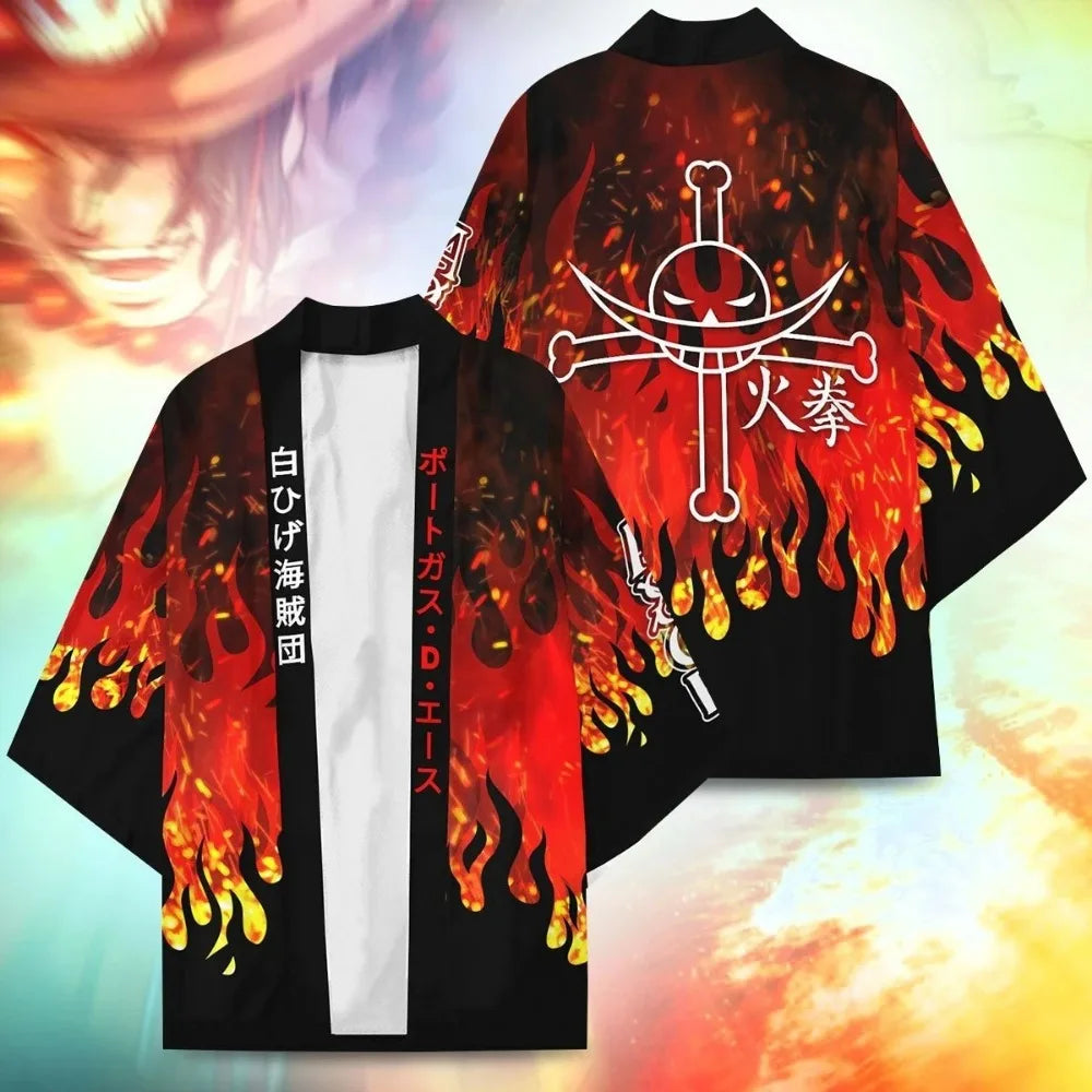 One Piece Cosplay Kimono - Luffy, Zoro, & Ace Cloak Cardigan Robe