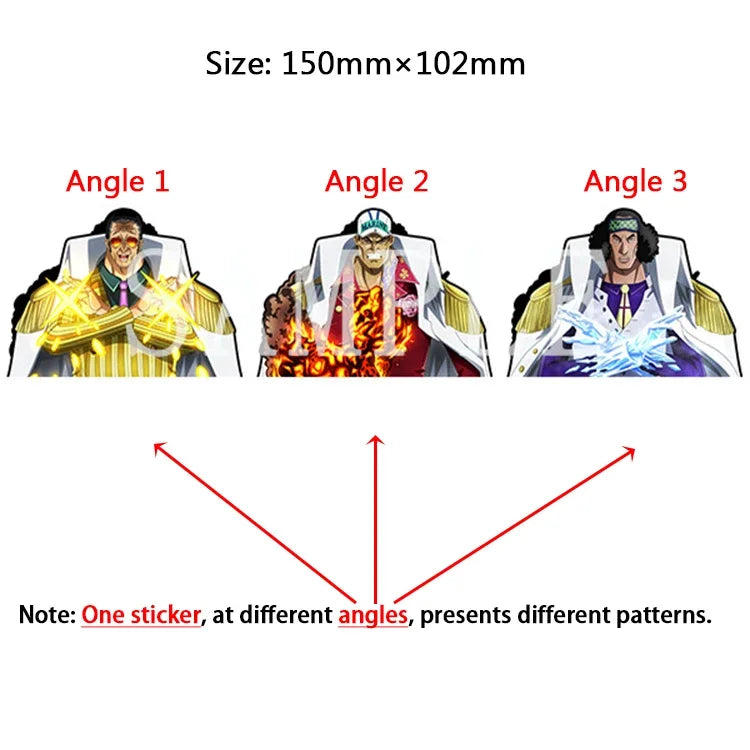 One Piece 3D Transform Sticker - Gear 5 Sun God Nika Luffy for Cars, Laptops & More