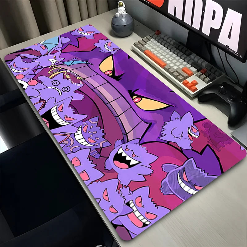 Mouse Pad Laptop Gaming Accessories Keyboard Pad Japan Anime P-pokemonS Gamer Mousepad PC Kawaii G-gengar Purple Desk Mouse Mat