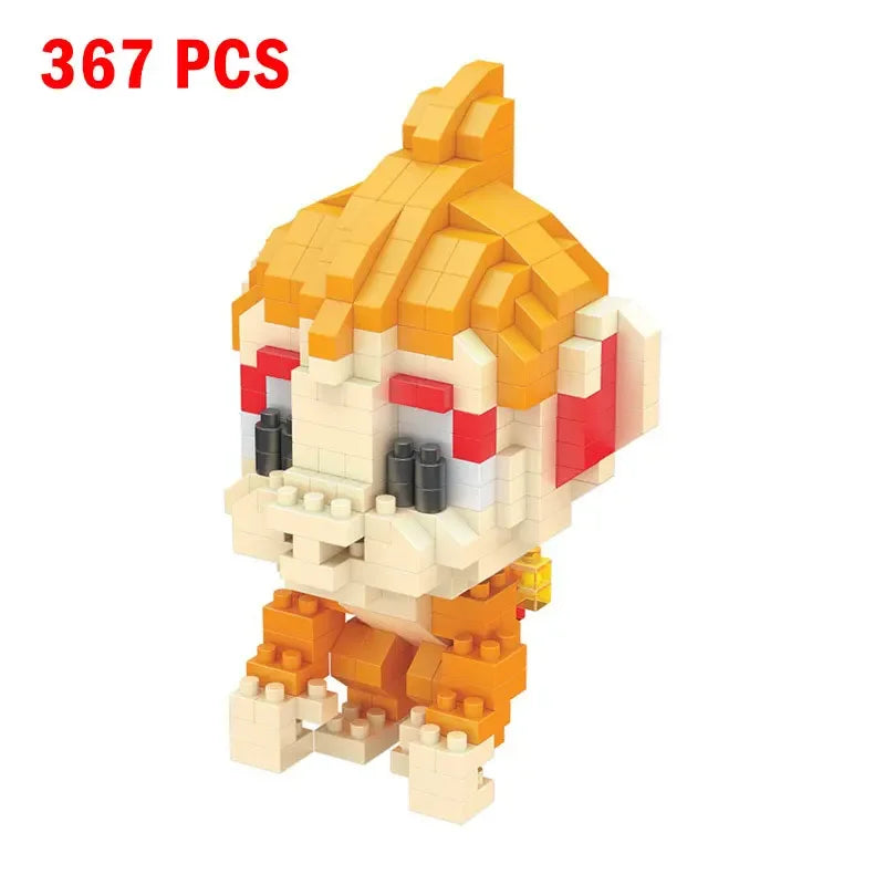 66pcs Pokemon Small Building Nanoblock Cartoon Pikachu Animal Model Education Game Graphics Pokemon Toys For Kids Birthday