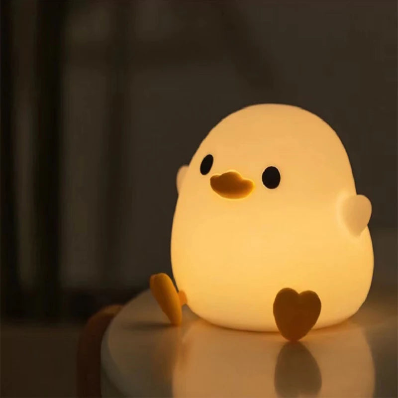 Cute Axolotl Night Light Silicone Nursery Sleeping Lamp Touch Control Nightlights USB Rechargeable Table Lamp for Baby Child