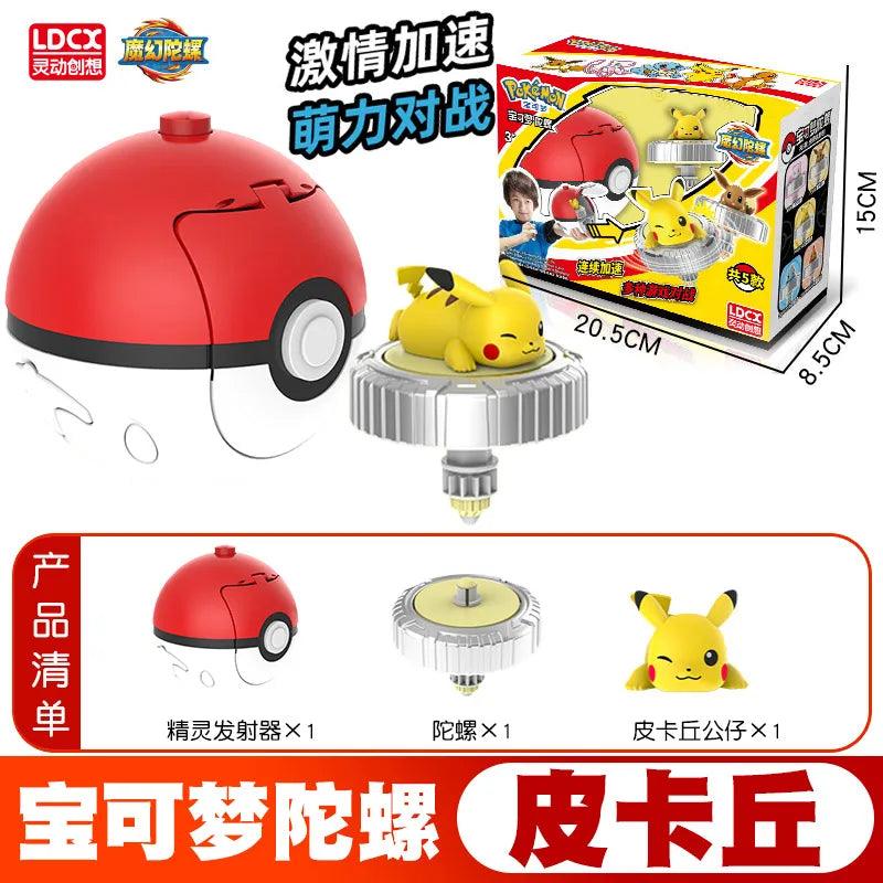 Pokémon Ball Battle Gyro Toy – Pikachu, Charmander & Mewtwo Action Figures