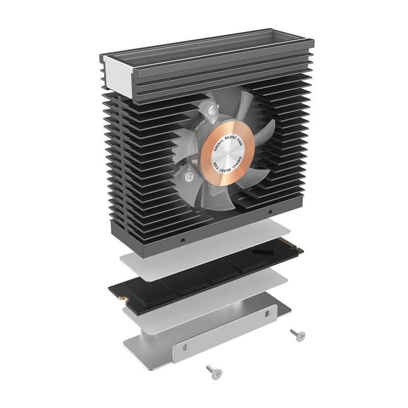 ICE Whale S50 M.2 SSD Heat Sink Dual Fan Thousand Layer Mirror ARGB Aura Sync M.2 2280 NVME Solid State Cooler All Aluminum