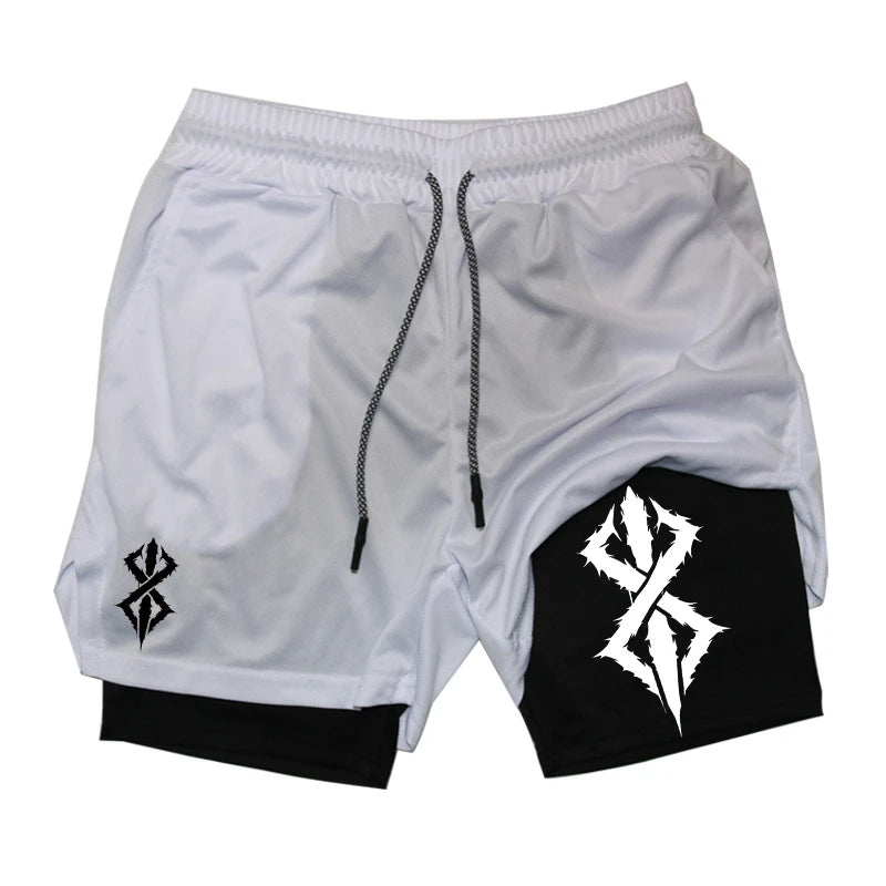 Men’s 2-in-1 Workout Shorts – Quick Dry Running Gym Shorts with Phone Pocket