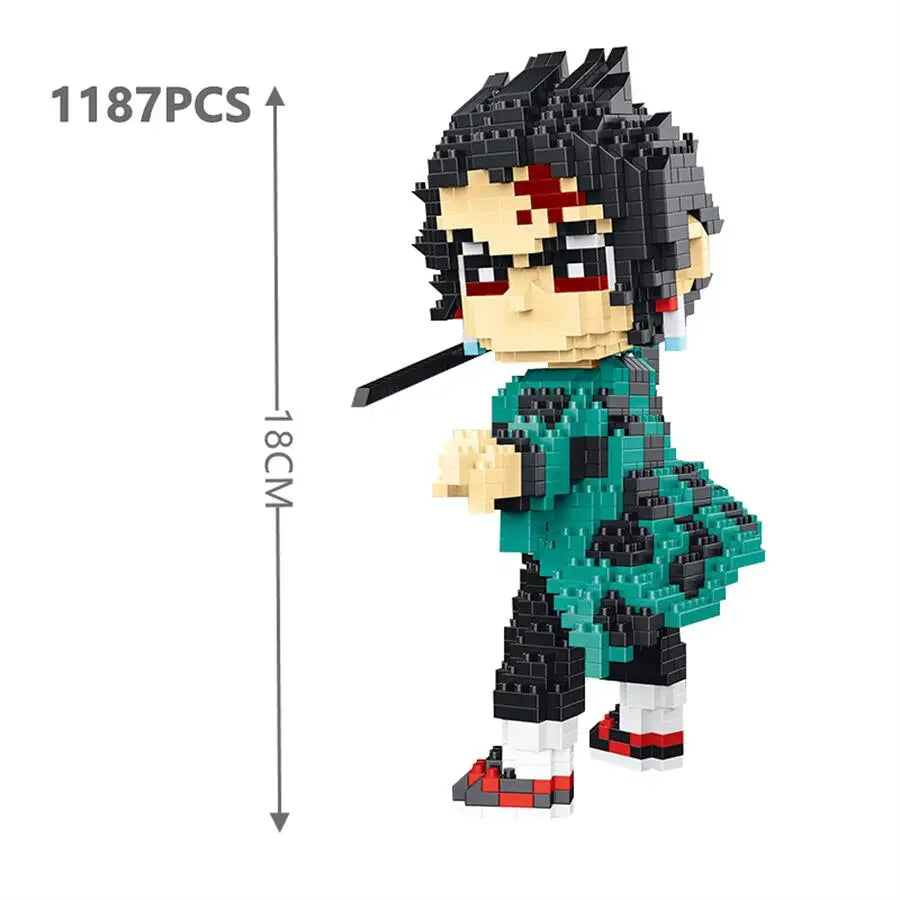 Hot Anime Demon Slayer Building Blocks Kimetsu No Yaiba Kamado Tanjirou Nezuko Zenitsu Kyoujurou Blocks Toys Kids Gifts