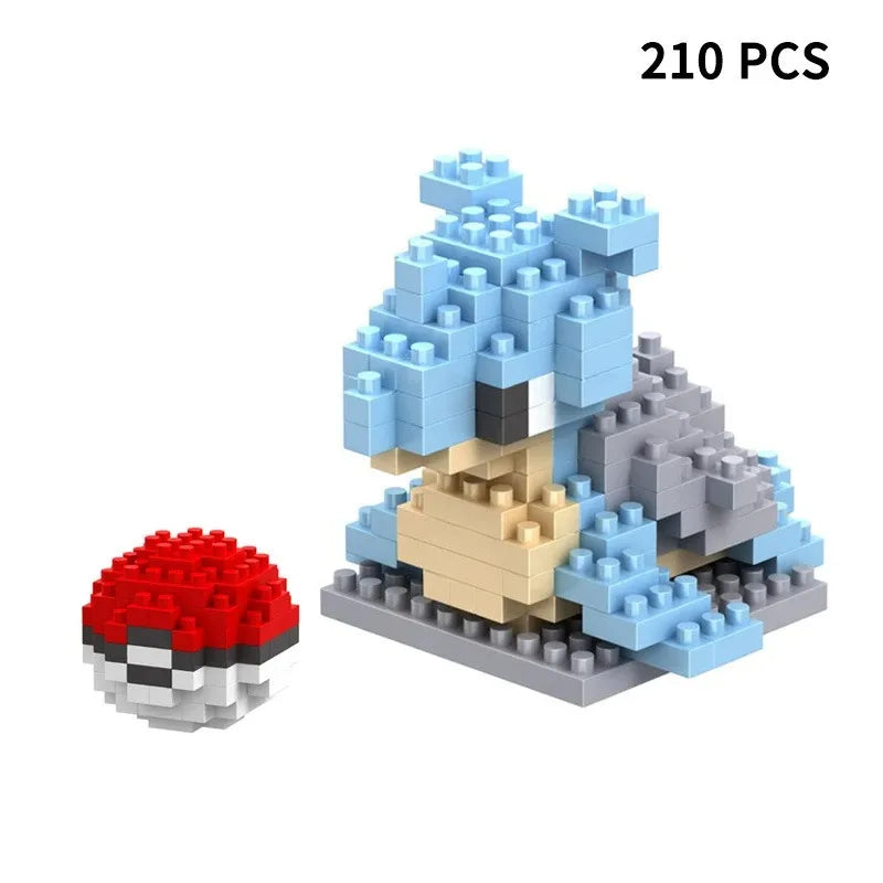 Building Blocks Assembly Anime Picachu Charizard Doll Blastoise Bulbasaur Gengar Bricks Figures Toy for Kid Gift
