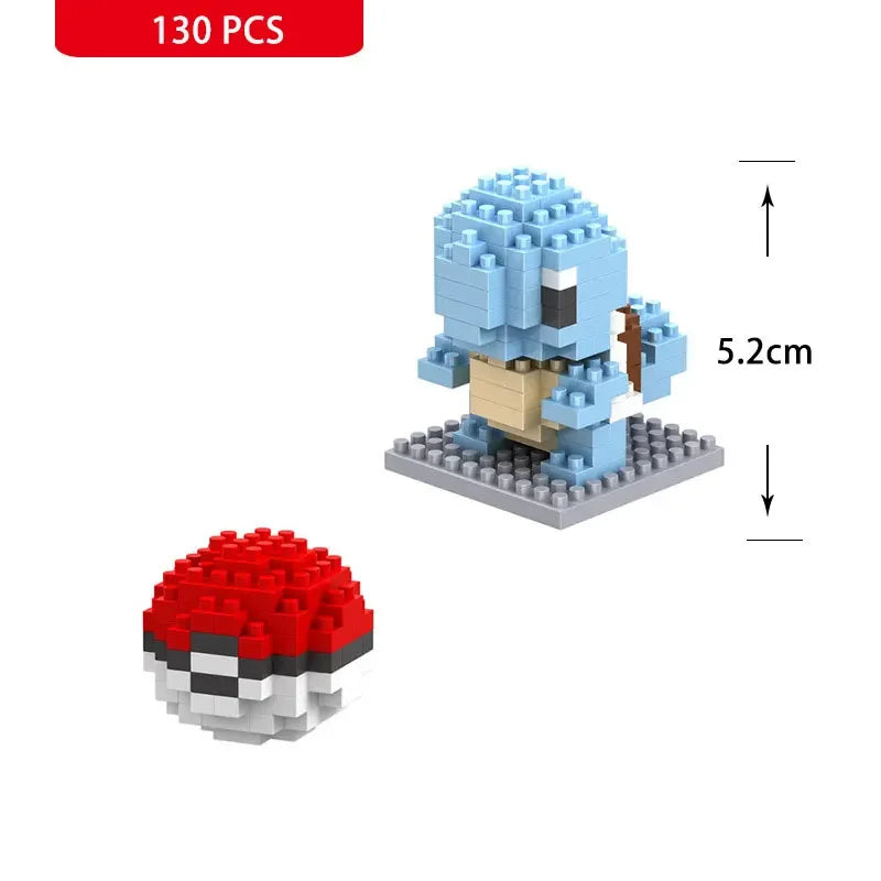 66pcs Pokemon Small Building Nanoblock Cartoon Pikachu Animal Model Education Game Graphics Pokemon Toys For Kids Birthday