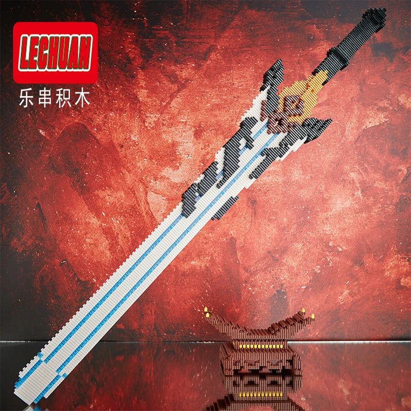 Lechuan Connections Building Blocks Samurai Simulation Sword Micro brick Ninja Knife Weapon Assembly Model Toy Gift for Children