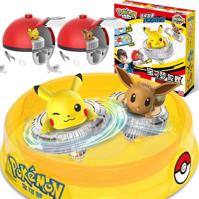 Pokémon Ball Battle Gyro Toy – Pikachu, Charmander & Mewtwo Action Figures