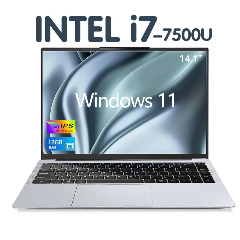 2025 Office Laptop Windows 11 intel i7-7500U/Intel Atom x7 A395014.1" Notebook Computer 4K HD 12GB RAM 1/2TBSSD