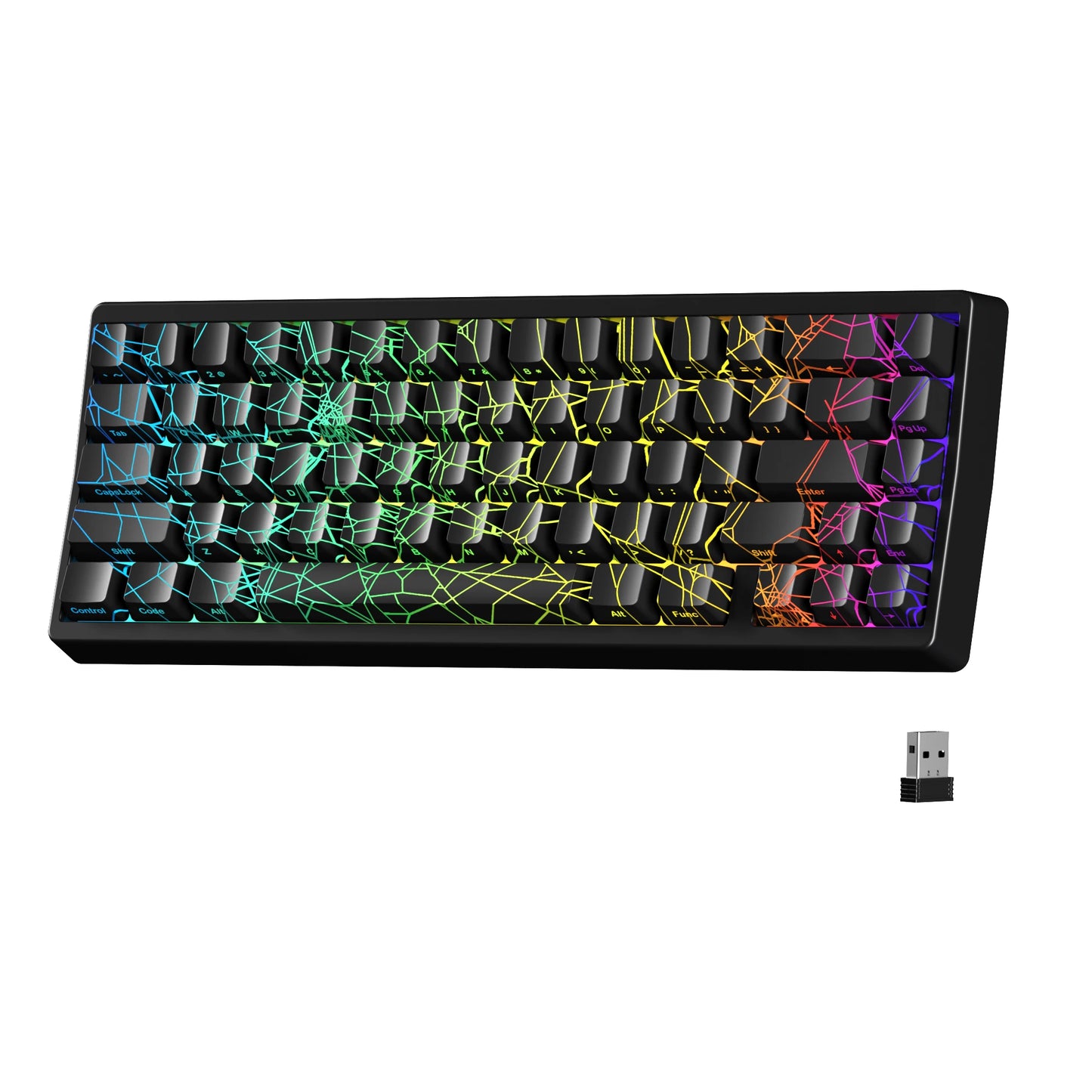 XVX M67 JadeStone 65% Tri-Mode Mechanical Keyboard | Hot-Swappable | IMD Keycaps | RGB Backlight | Gasket Mount
