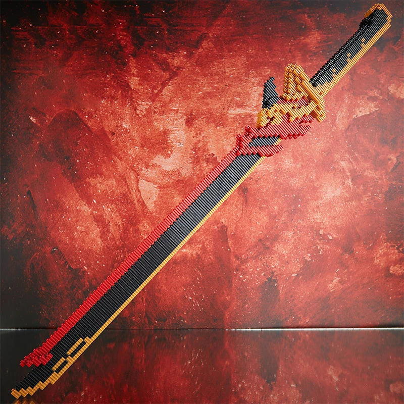 Samurai Sword Building Blocks Anime Ninja Weapon Model Assembly Bricks Boys Toy Idea Desktop Decoration Children Birthday Gifts