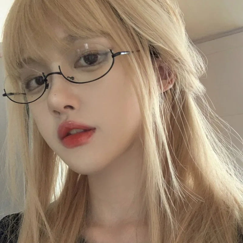 Anime Cosplay Half-Frame Glasses – Lolita & Royal Elder Sister Aesthetic