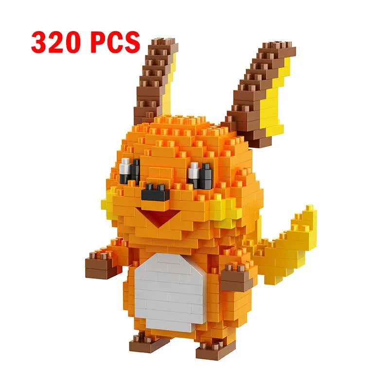 66pcs Pokemon Small Building Nanoblock Cartoon Pikachu Animal Model Education Game Graphics Pokemon Toys For Kids Birthday