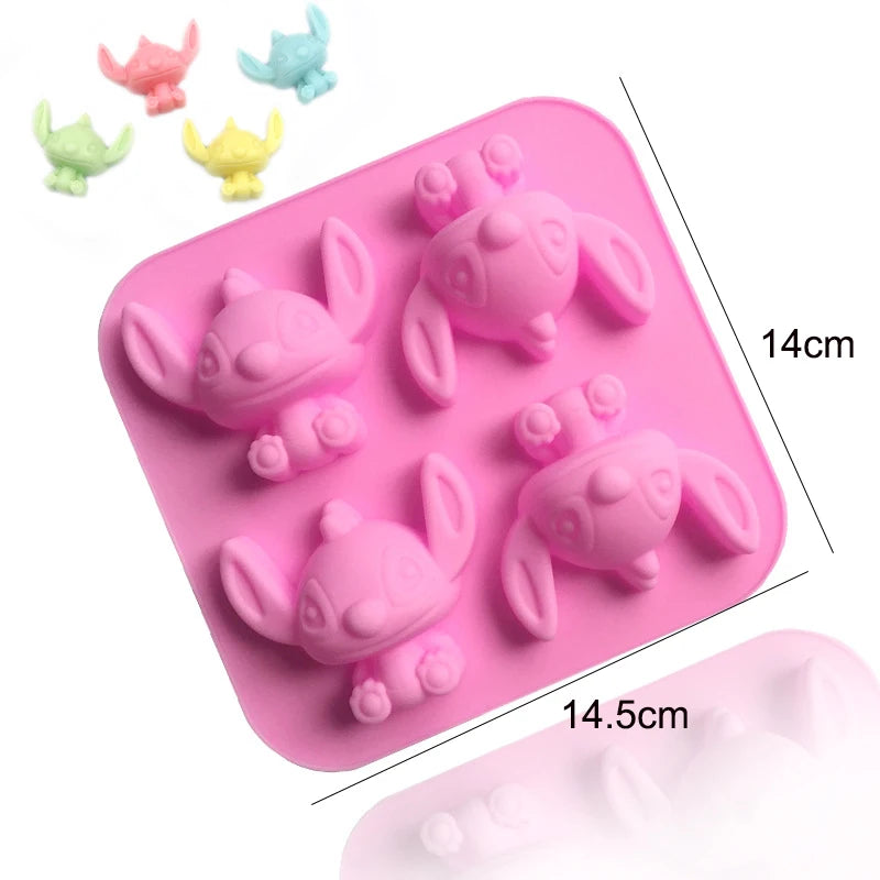 Cartoon Silicone Molds for Baking | Animal Chocolate & Soap Moulds – Stitch, Bear, Duck