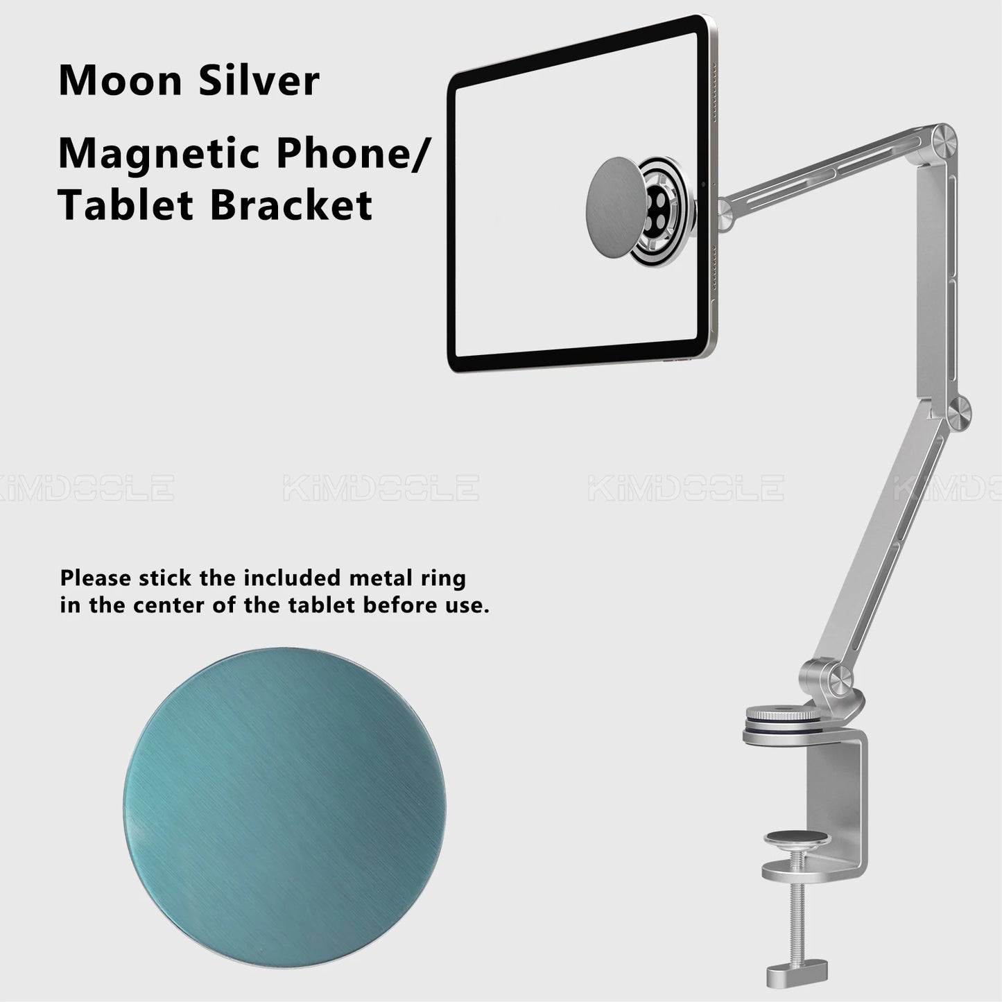 Kimdoole iPad Galaxy Xiaomi Tablet Kindle Tablet Desktop Adjustable Rotating Display Stand Magnetic Bed Phone Stand Clip Mount