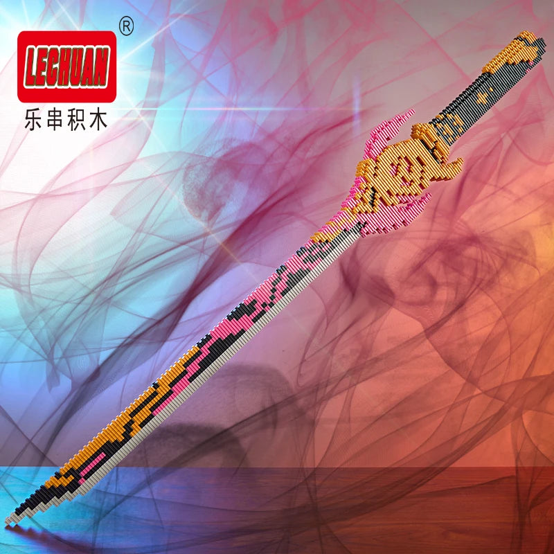 Lechuan Connections Building Blocks Samurai Simulation Sword Micro brick Ninja Knife Weapon Assembly Model Toy Gift for Children