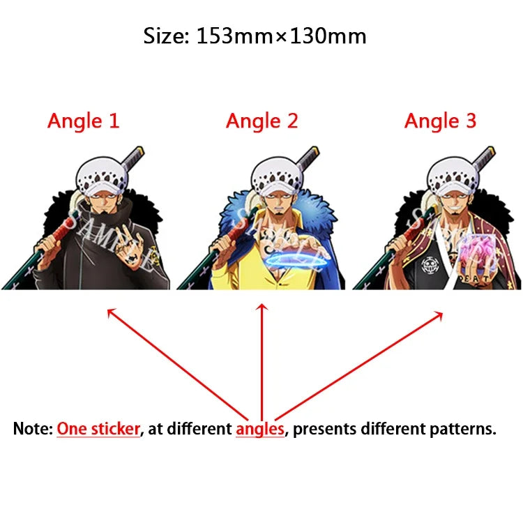 One Piece 3D Transform Sticker - Gear 5 Sun God Nika Luffy for Cars, Laptops & More