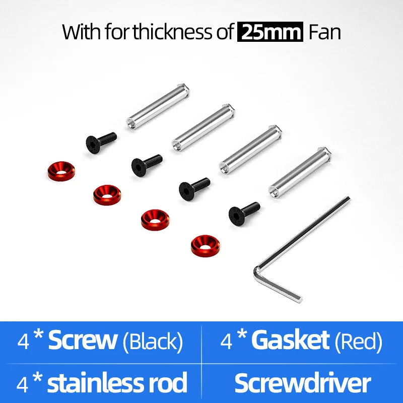 Computer PC Case Cooling Fan Mount Screws Multiple Colour Mutually Locked Screw Fixer Bolt Set For Thickness of 25/30mm Fan