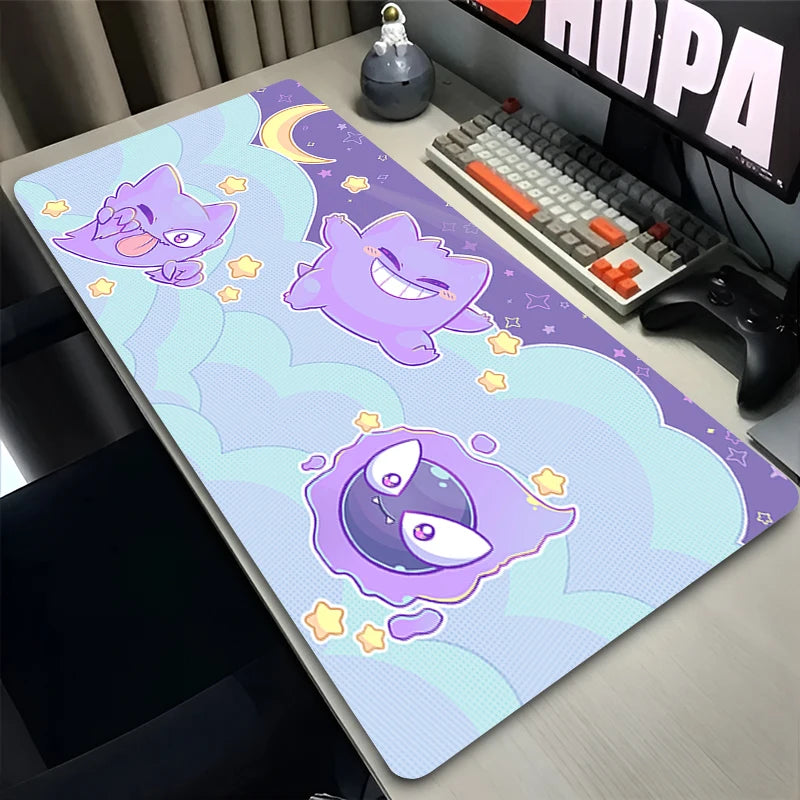 Mouse Pad Laptop Gaming Accessories Keyboard Pad Japan Anime P-pokemonS Gamer Mousepad PC Kawaii G-gengar Purple Desk Mouse Mat