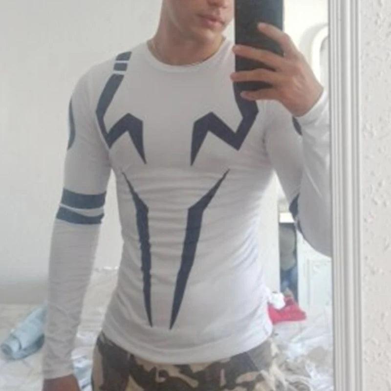3D Print Men's Athletic Compression Shirt - Quick-Dry Gym & Workout Top