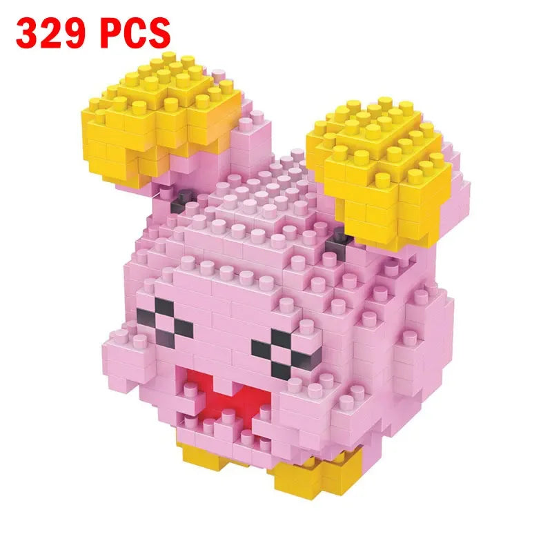 66pcs Pokemon Small Building Nanoblock Cartoon Pikachu Animal Model Education Game Graphics Pokemon Toys For Kids Birthday