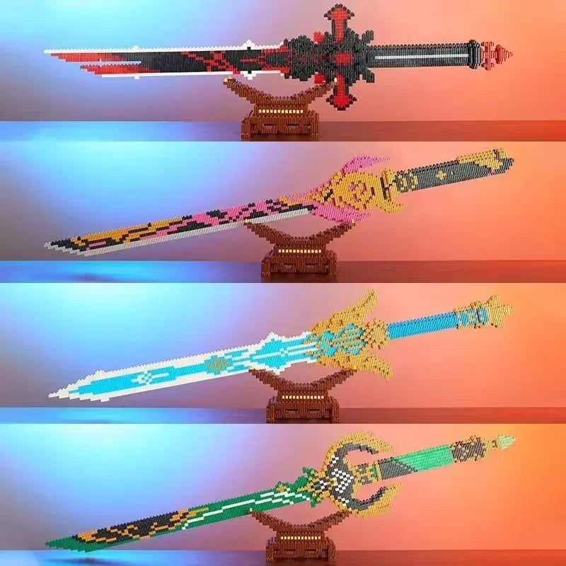 Samurai Sword Building Block Model – DIY Anime Ninja Weapon Toy