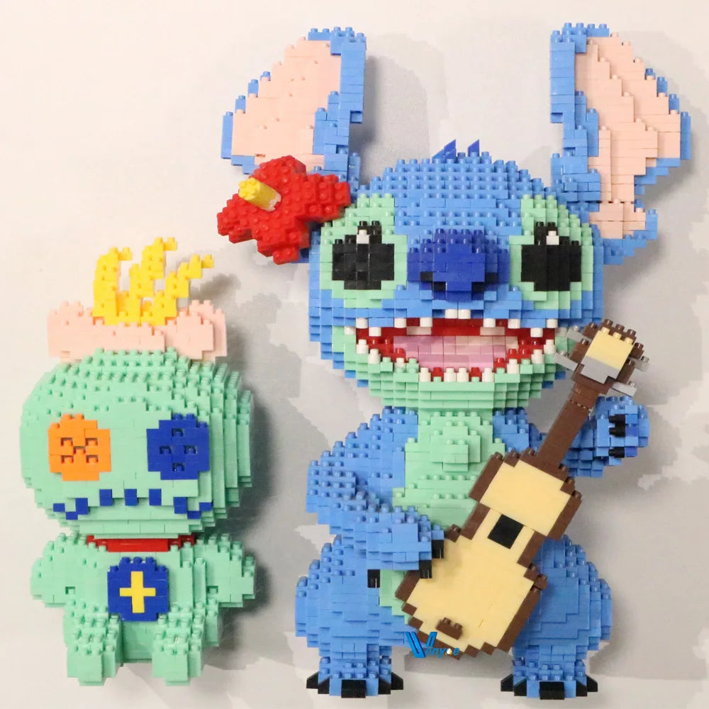 Stitch Scrump Micro Building Blocks Kawaii Disney Lilo and Stitch DIY Model Diamond Mini Bricks Figure Toys For Christmas Gift