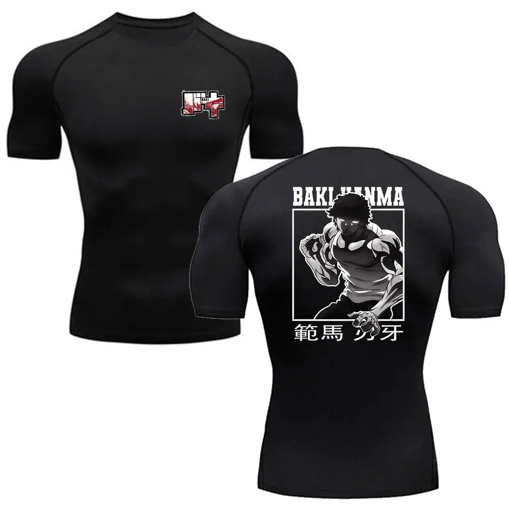 Baki Hanma MMA Compression T-Shirt – Anime Gym Fitness Rash Guard