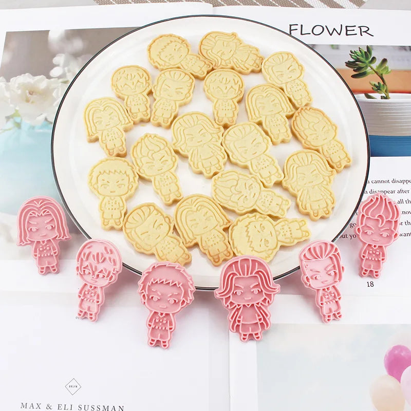 Tokyo Revengers Cookie Cutter Set | 6pcs 3D Anime Baking Moulds for Cookies & Cakes
