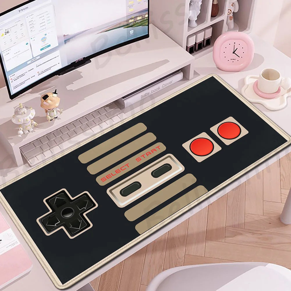 Retro Game Controller Mouse Pad Anti-Slip Rubber XL Desk Mat Office Computer Large Gaming Accessories HD Gamer Mousepad Playmat