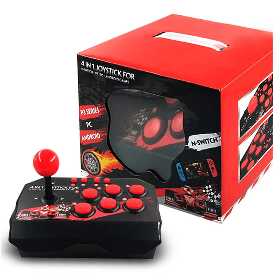 GAMINJA 4-in 1Game Joystick With 3M USB Cable TURBO Games Console Rocker Arcade Station For Nintendo Switch Android TV PS3 PC