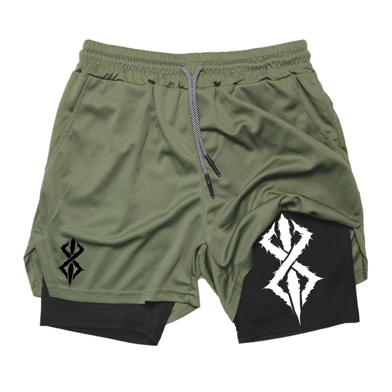 Men’s 2-in-1 Workout Shorts – Quick Dry Running Gym Shorts with Phone Pocket