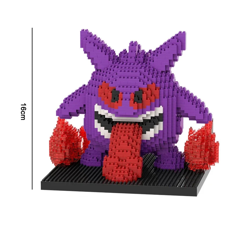 Pokemon Gengar Micro Building Blocks Piplup Mega Rayquaza Mega Charizard Assembled Mini Bricks Toys For Kid Christmas Gift