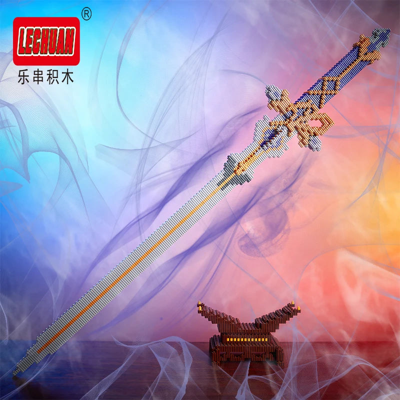 Lechuan Connections Building Blocks Samurai Simulation Sword Micro brick Ninja Knife Weapon Assembly Model Toy Gift for Children