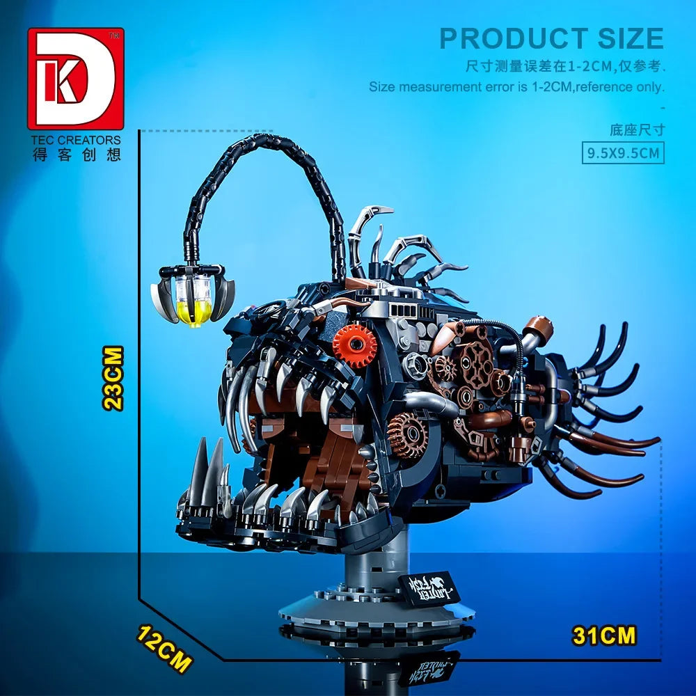 DK7042 Mechanical lantern Fish Model DK7041Technical Series Mechanical Centipede Building Blocks Brick Model for Kids Gift
