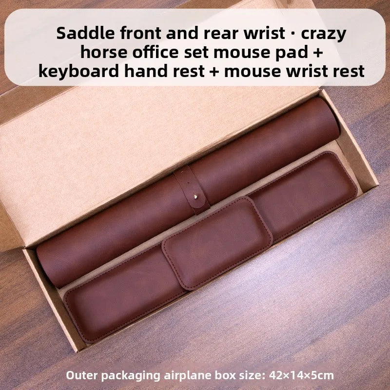 Desk Pad Waterproof PU Mouse Pad Large Mousepad Laptop Non-slip Desk Mat Keyboard Mats Mouse mat, mouse wrist guard three pieces