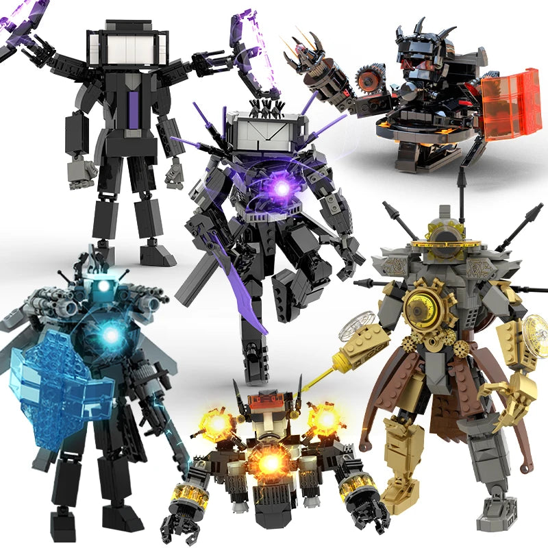 New Skibidi Toileted TVman Multi Joined Mini Action Figures Building Blocks TVman Speakerman Cameraman Model Toys for Kid Gift