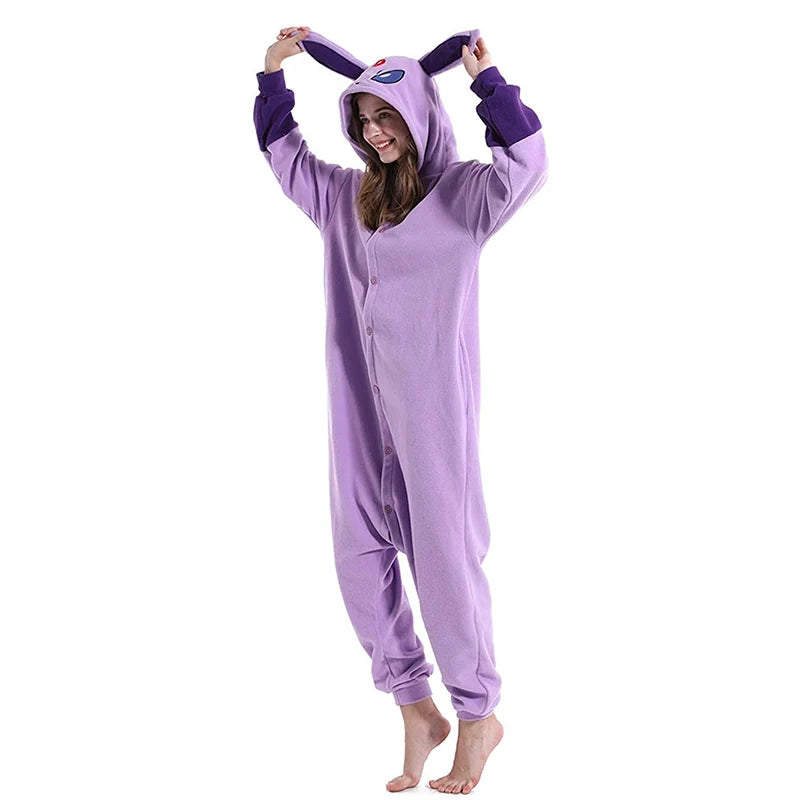 Espeon Pokémon Onesie - Cosplay Pajamas for Halloween, Christmas & Pajama Parties
