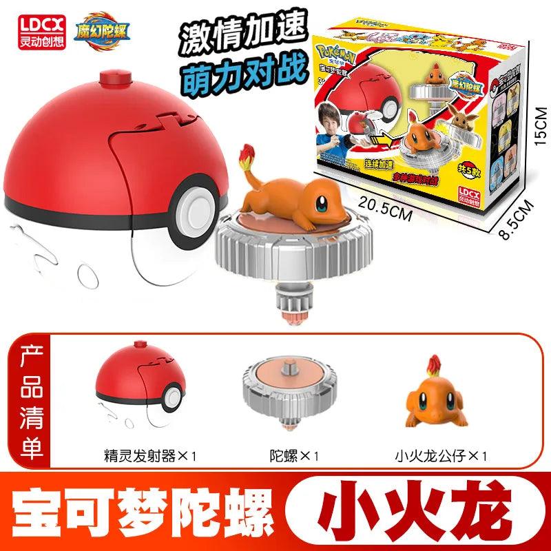 Pokémon Ball Battle Gyro Toy – Pikachu, Charmander & Mewtwo Action Figures