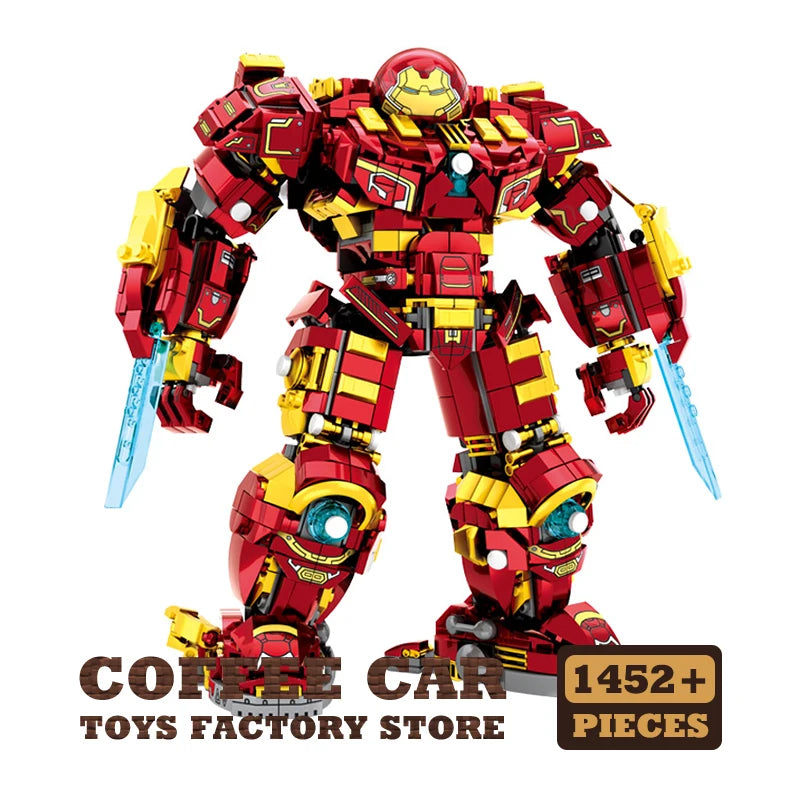 Superheroes Mecha DIY Building Blocks Movie Mech Hero 3D Model Armor Iron Robot MOC Bricks Toys For Adult Kid Boy Christmas Gift