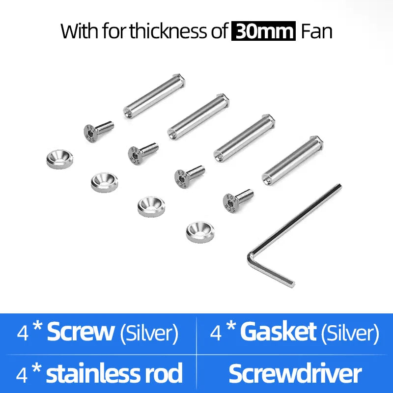 Computer PC Case Cooling Fan Mount Screws Multiple Colour Mutually Locked Screw Fixer Bolt Set For Thickness of 25/30mm Fan