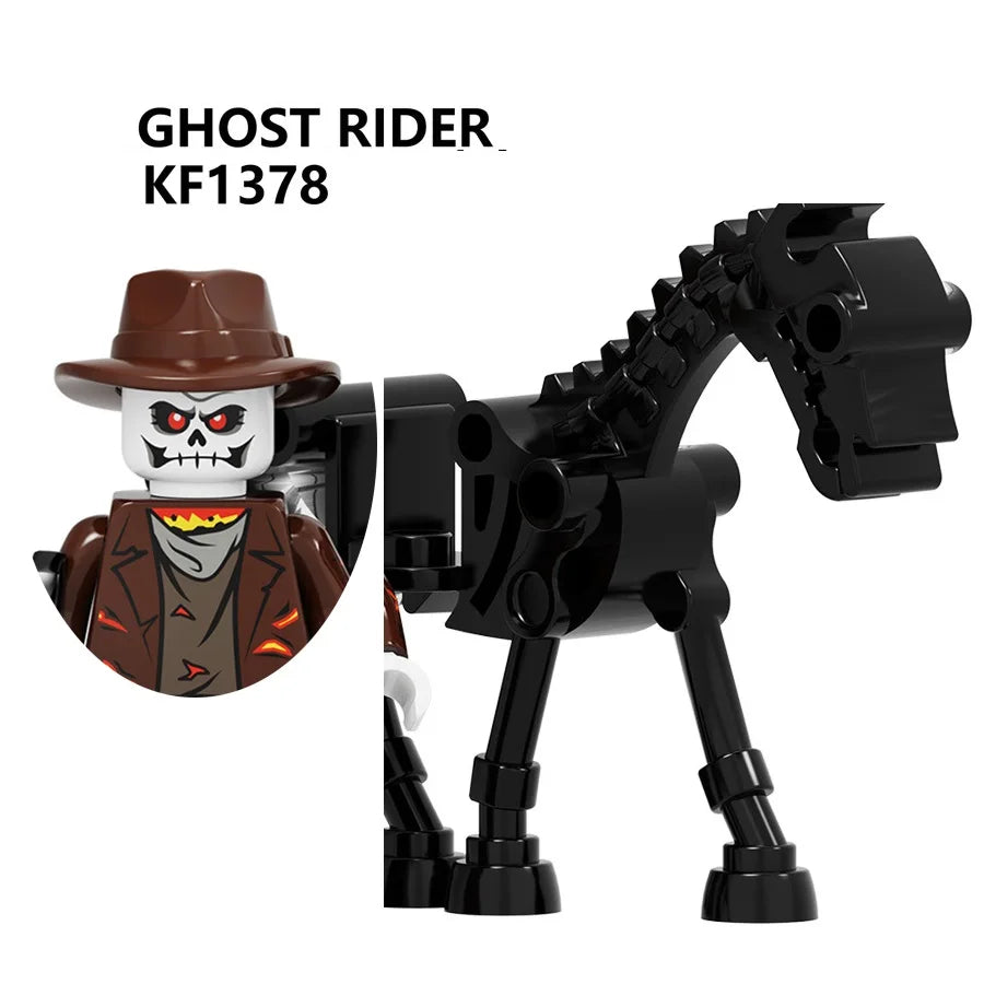 New Moc Ghost Rider With Motorcycle Building Blocks Mini Action Figure Toys