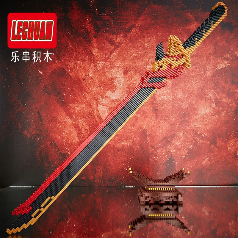 Lechuan Connections Building Blocks Samurai Simulation Sword Micro brick Ninja Knife Weapon Assembly Model Toy Gift for Children