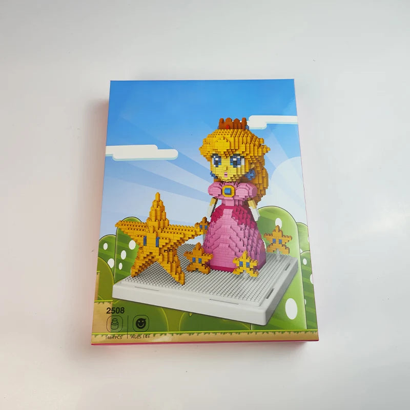 Herocross disney Peach Princess 2508pcs Super Micro Blocks Star Pink Girl Mini DIY Building Blocks Brick Toys For Children Gifts